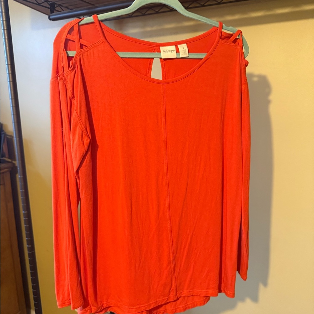Zenergy by Chicos  Women's Orange Long Sleeve Top